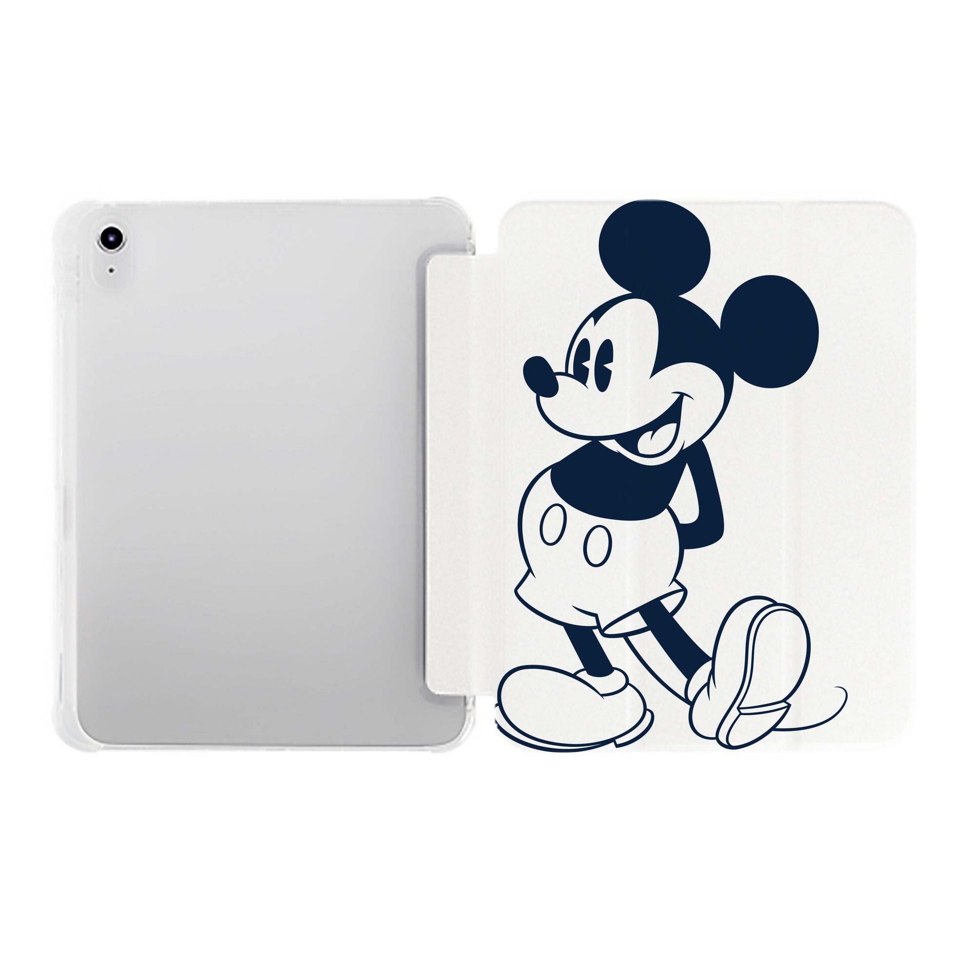 （画像用） ミッキーマウス Mickey Mouse IPad ケース ペン収納付き 三つ折りスタンド PUレザー×シリコン 対応機種9.5/10.5/10.9インチ